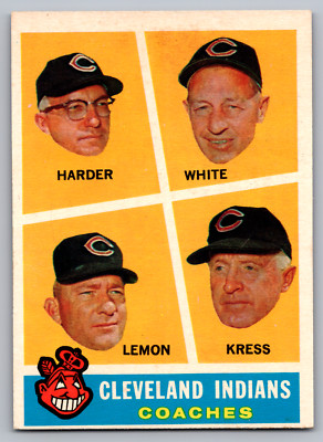 1960 TOPPS #460 MEL HARDER/RED KRESS/BOB LEMON/JO-JO WHITE INDIANS