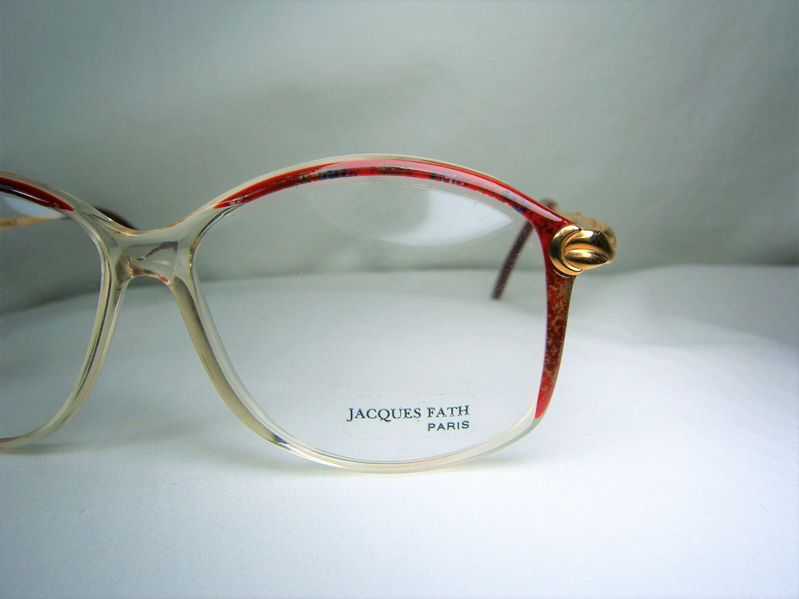 Jacques Fath luxury eyeglasses Gold plated scallop oval women frames NOS vintage image 3