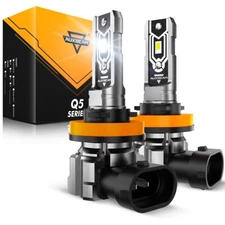 AUXBEAM H16 H8 LED Fog Light Bulbs Fanless Super Bright White 6500K 20000LM 60W