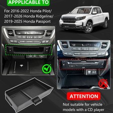 Funda De Vinilo Para Tapa De Consola Central De Honda Ridgeline 2006-2014, Color Negro, Respirable E Impermeable