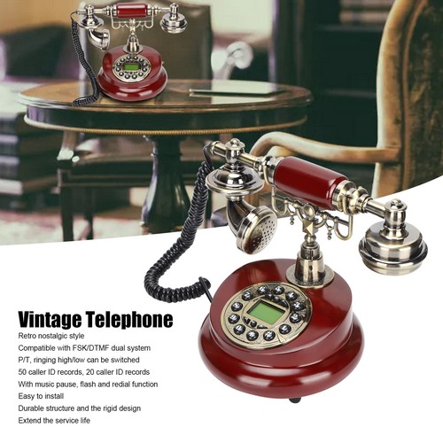 CT‑8026 Retro Landline Phone Wired Old Fashion Antique Telephone Suitable For CB - Afbeelding 3 van 22