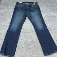 Abercrombie Fitch Jeans Men 33x30 (FIT 35x32) Dark Denim The A&F Bootcut Pockets