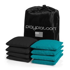 Weather Resistant Cornhole Bean Bags Set of 8 - 4 Teal 4 Black