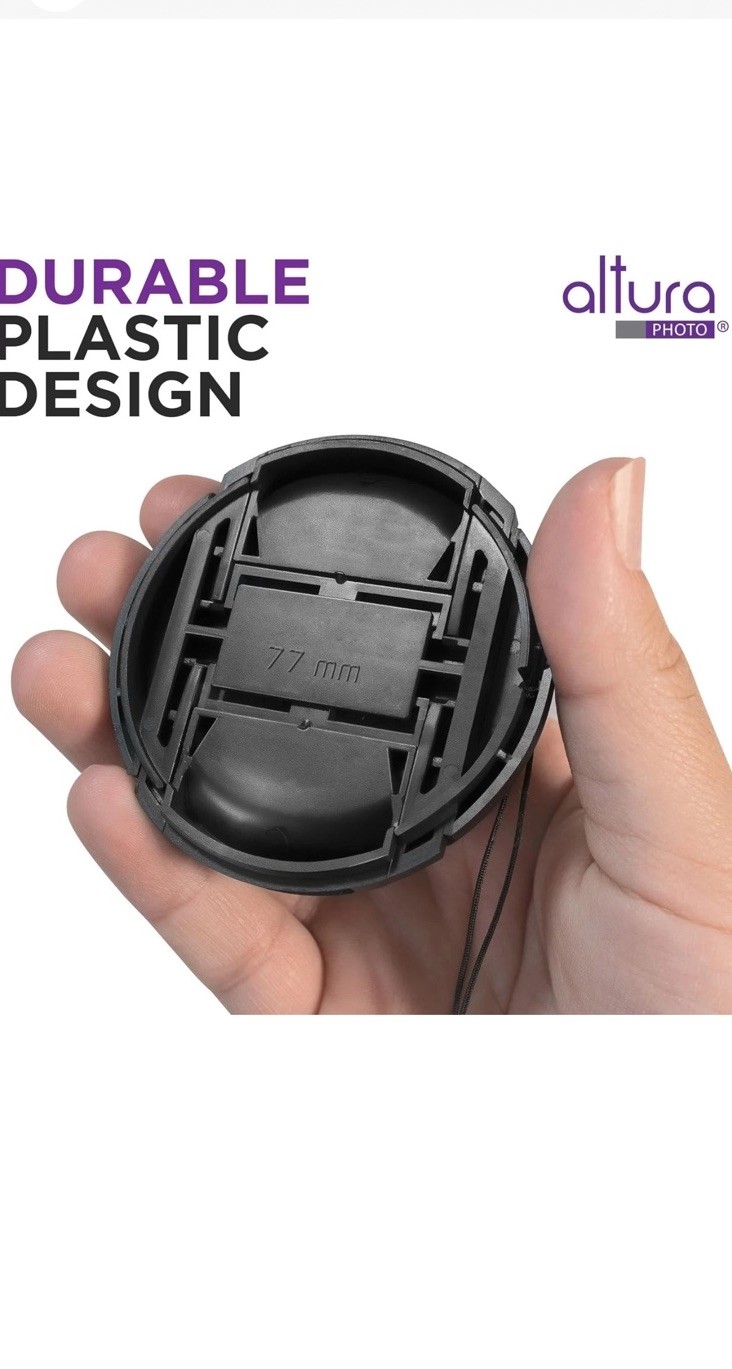 2x 77mm Lens Cap Cover for Canon EF 24-105mm & Nikon 16-35mm Camera Lenses