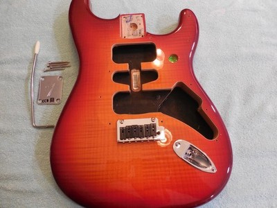 Fender Stratocaster MIM Body w/Hardware Plus Top Aged Cherry Burst. Excellent.
