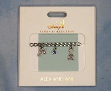 2018 Disney Parks Alex  Ani Silver Cinderella Multi Charm Stretch Bracelet