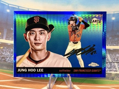 2025 Topps Chrome Platinum Jung Hoo Lee #106 Blue Prism Refractor Giants