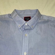 UNTUCKit Mens XL Light Blue Wrinkle Free Short Sleeve Button Down Shirt Cotton