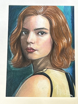 The Queen's Gambit Chess Movie Hand Painted Art Card of Beth Harmon 1/1