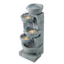 VEVOR◈Outdoor Water Fountain,31.5 in Height Fountain&Waterfall,5-Tier Floor Stan