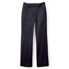 NWT LANDS' END WOMEN'S CURVY FIT BOOT CUT CHINO PANTS TRUE NAVY 14P UNHEMMED