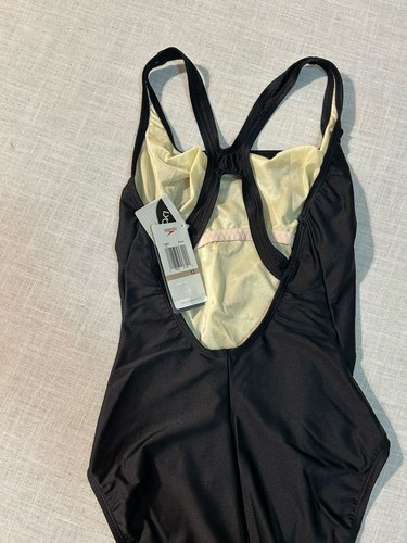 Traje de baño Speedo para mujer clásico de una pieza 723600 negro talla 12 espalda cruzada - Imagen 5 de 6