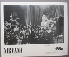 Nirvana black & white 8 X 10 glossy promo photo UNPLUGGED MTV !