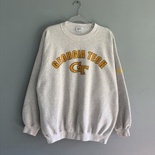 Vintage Georgia Tech university Yellow sweatshirt crewneck Embroidered