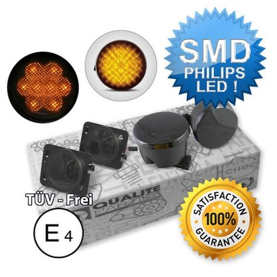 4x LED SEITENBLINKER BLINKLEUCHTE BLINKER  FÜR JEEP WRANGLER 3 III JK SCHWARZ