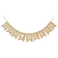 CHRORINE God Bless Banner First Communion Banner Kit, Baptism Decorations for...