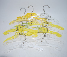 Lot of 13 Plastic Swivel Child Hangers   Yellow  White   Used