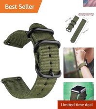 Sporty Green Nylon Replacement Watch Band - Waterproof  Adjustable Length