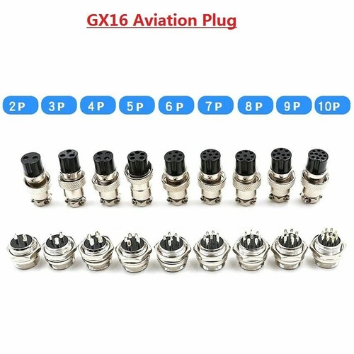 Aviation Plug GX12/GX16/GX20 Male Socket+Female Plug Metal Connector 2-15Pin - Picture 7 of 15