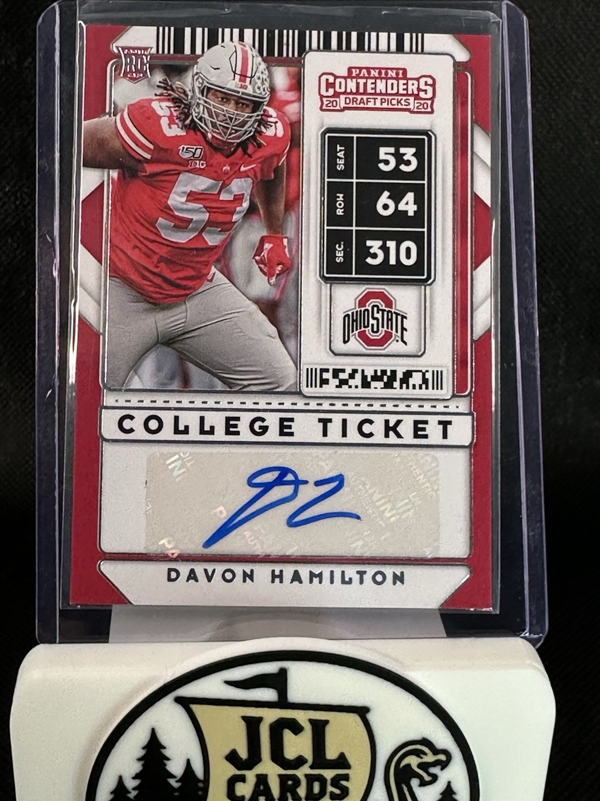 2020 Panini Contenders Draft Picks - College Ticket Davon Hamilton #306 (AU, RC)
