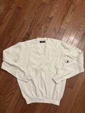 Mens Naadam Medium Cotton Cashmere Pull On Sweater Cream White