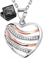 Damen Herz Kette 925 Silber Gold Mit AnhäNger Geschenk FüR Frauen Damen Freundin