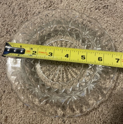 Vintage Anchor Hocking Boden nur von bedeckt Butter oder Käse Schale geschnittenes Glas 7" - Bild 2 von 7