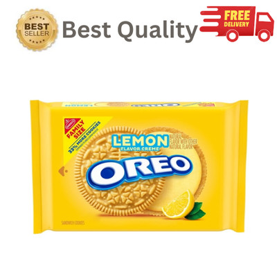 OREO Lemon Creme Sandwich Cookies Family Size 18.71 oz Kosher Snack Pack