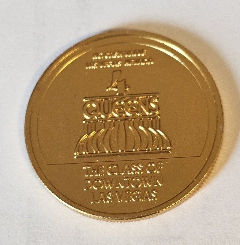 Throwback 4 Queens Casino Downtown Las Vegas Aluminum Medal #2763