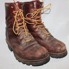 Chippewa Mens 10.5 8” Sportility Logger Steel Toe Work Boots 73031 Brown Leather