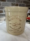 Vintage Roseville RRP Stoneware Rose Fresh Marmalade Pot Crock 6.5 x 6 Farmhouse