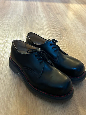 Solovair Halbschuhe Leder Schwarz Schnürung EU 39