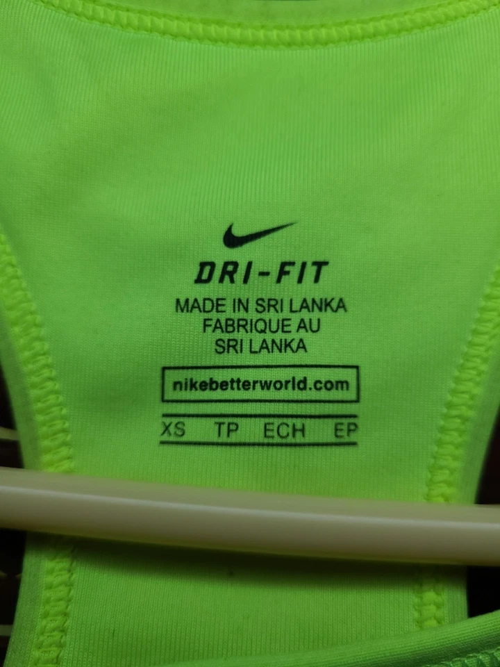 Nike Victory Compression Sports Bra Volt 375833-708 X-Small Fluorescent Green - Image 3 of 3