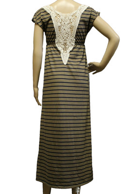 ROUTE 66 Women Maxi Dress Size XS Long Striped Knit Crocheted Summer Sleeveless