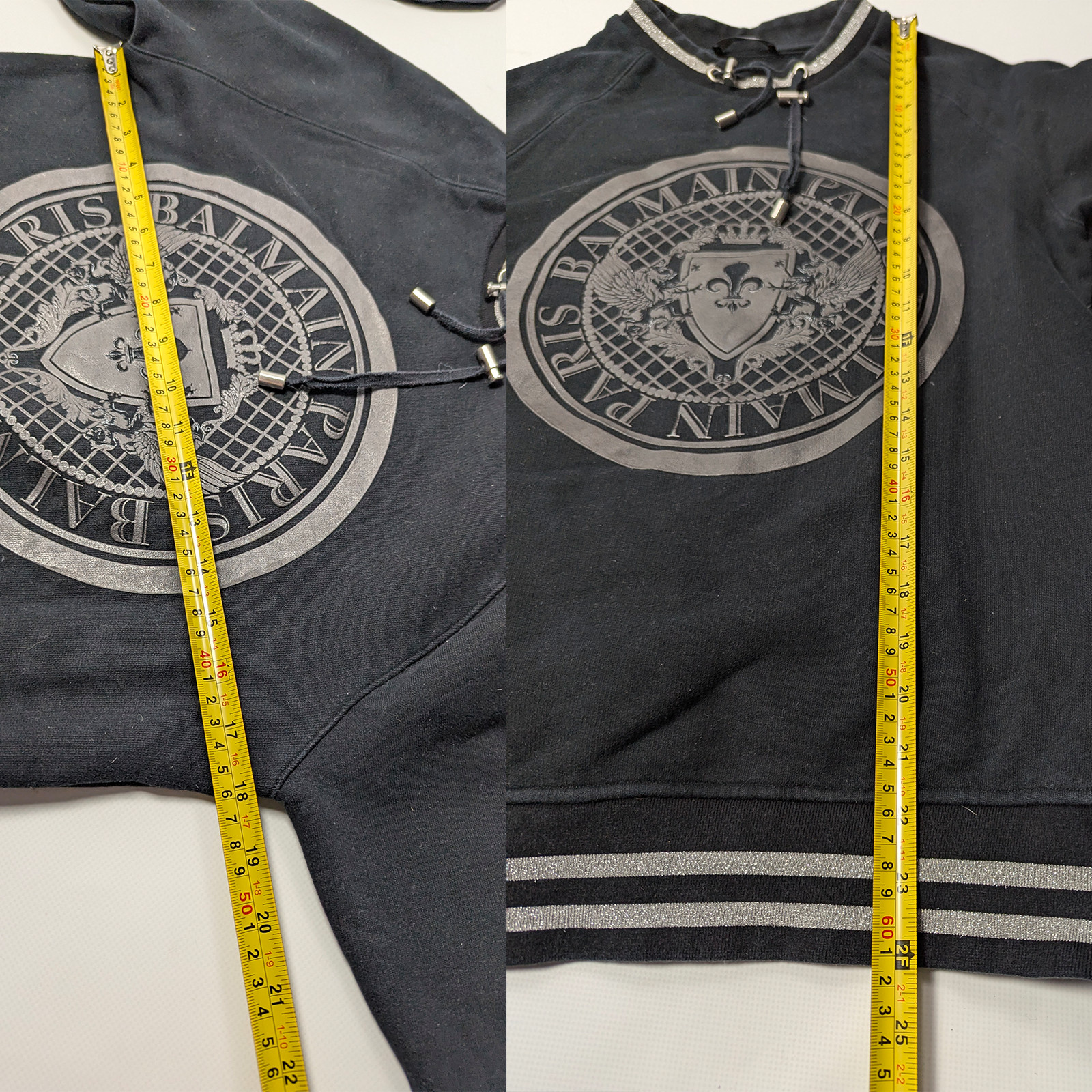 Balmain Crest Logo Drawstring Pullover Sweater Sw… - image 20