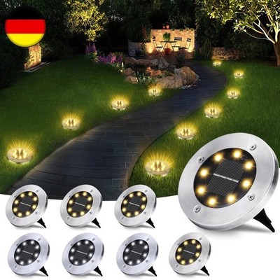 4 LED Solarleuchte Bodenstrahler Außen IP65 Gartenleuchten Garten Solarlampen DE