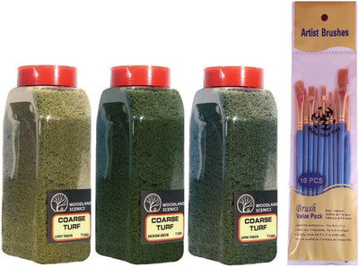 Woodland Scenics Coarse Shaker Bundle, Light Green, Medium Green, and Dark Green