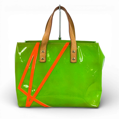 LOUIS VUITTON Reade PM Monogram Vernis Leather Fluo Green Top Handle Bag M91904