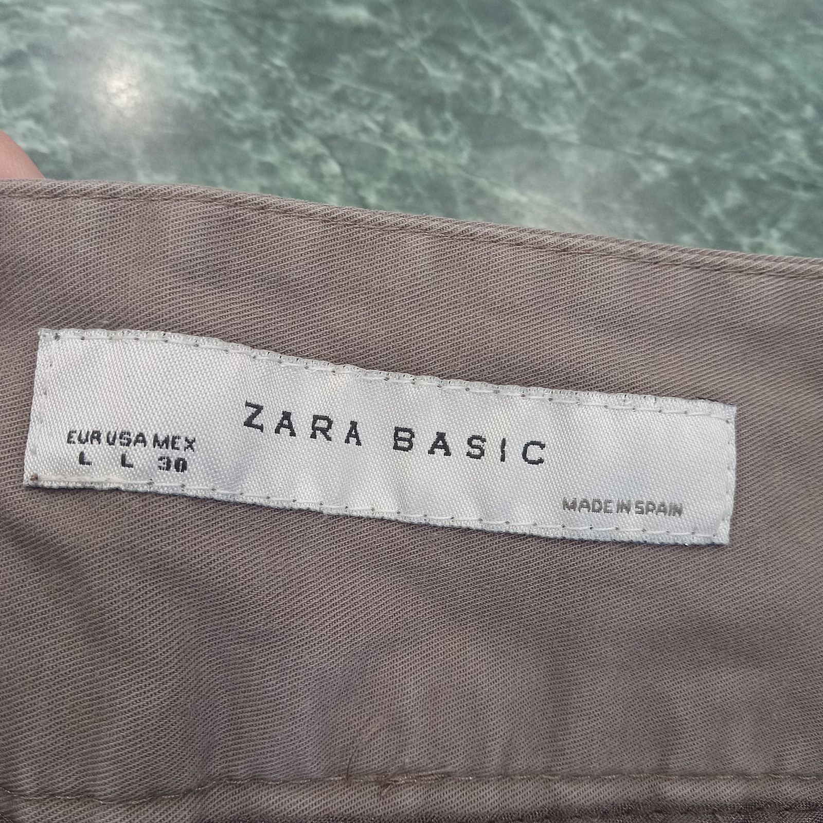 ZARA BASIC Chino Shorts Flat Front Tan Mocha Cott… - image 5