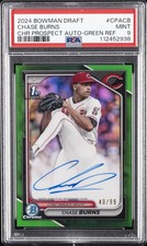 2024 BOWMAN DRAFT CHROME PRSPCT AUTOS GREEN REFRACTOR CHASE BURNS 40/99 PSA 9