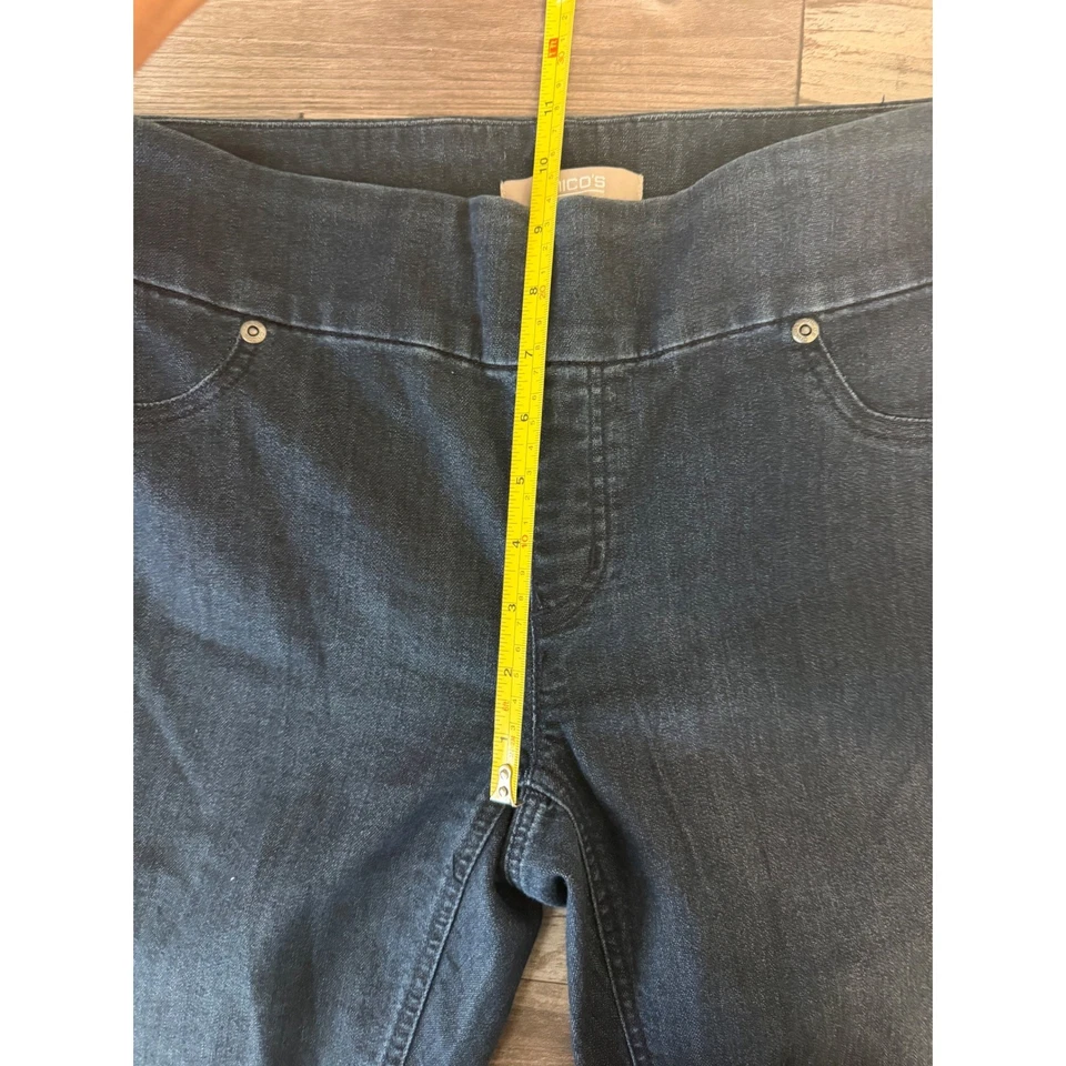 Chicos Mujer Lavado Oscuro Pull On Pantalones Jegging Talla S/M Denim Chic Viaje Foto 4 de 4