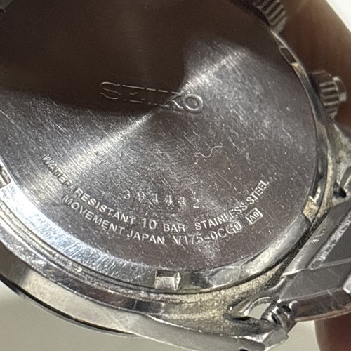 Seiko Solar Chronograph Men's Essentials Black Watch Model V175-0CG0 RARE - Picture 10 of 20
