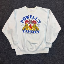 Vintage Delta Powells Tavern Wales Sweatshirt White Mens Medium Made in USA