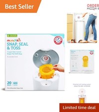 Diaper Pail Refill Bags Plastic 20 Pack Lavender Scent Odor Control