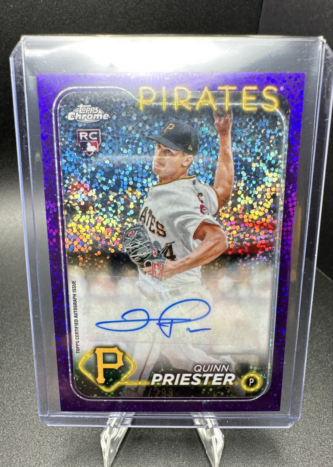 2024 Topps Chrome Update Series - Autographs Quinn Priester #AC-QP Purple...