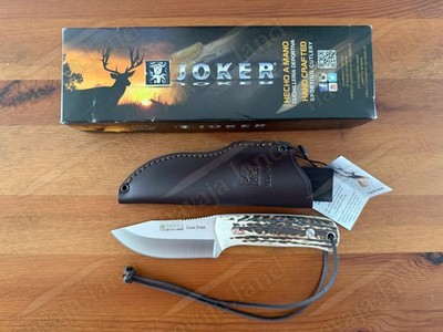 Joker Gran Erizo Bushcraft Knife – 3.74” MOVA Blade Stag Antler