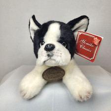 Vtg. Russ Berrie Yomiko Classics Boston Terrier 12  Small Laying Stuffed Animal