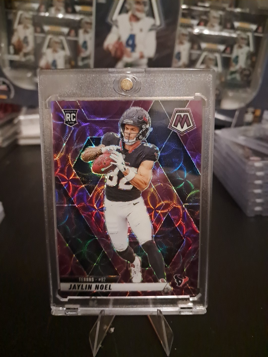 Jaylin Noel Purple Scope Prizm Holo Rookie 2025 Mosaic Football Card #373 Texans