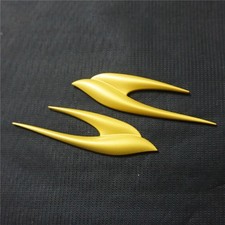 Pair Wings New Chrome Black Metal Sticker Emblem Badge Decal Racing Auto Car 4x4