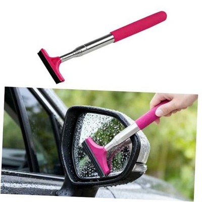 Car Side Mirror Squeegee, Mini Window Wiper, Auto Glass Ice Snow Brush, Pink